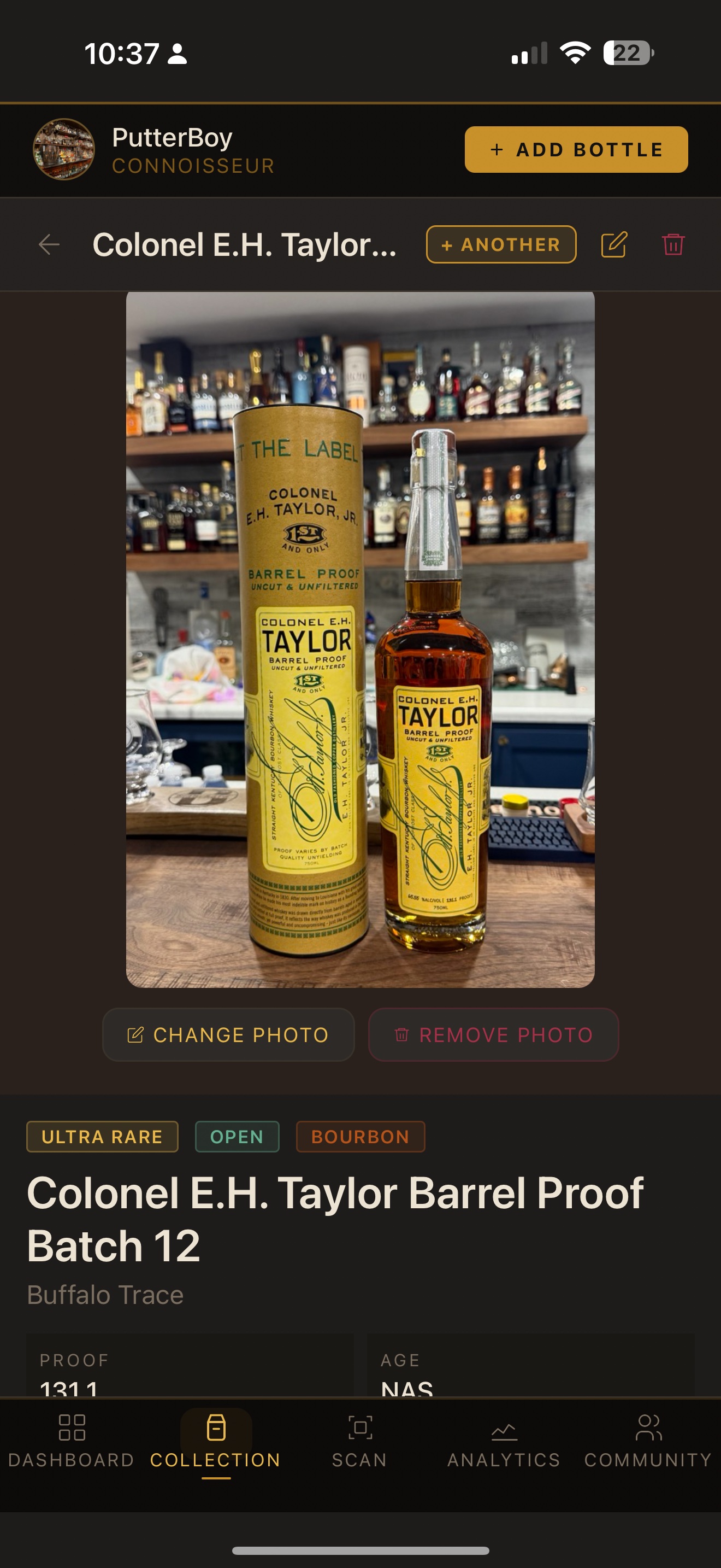 Bottle detail with photo