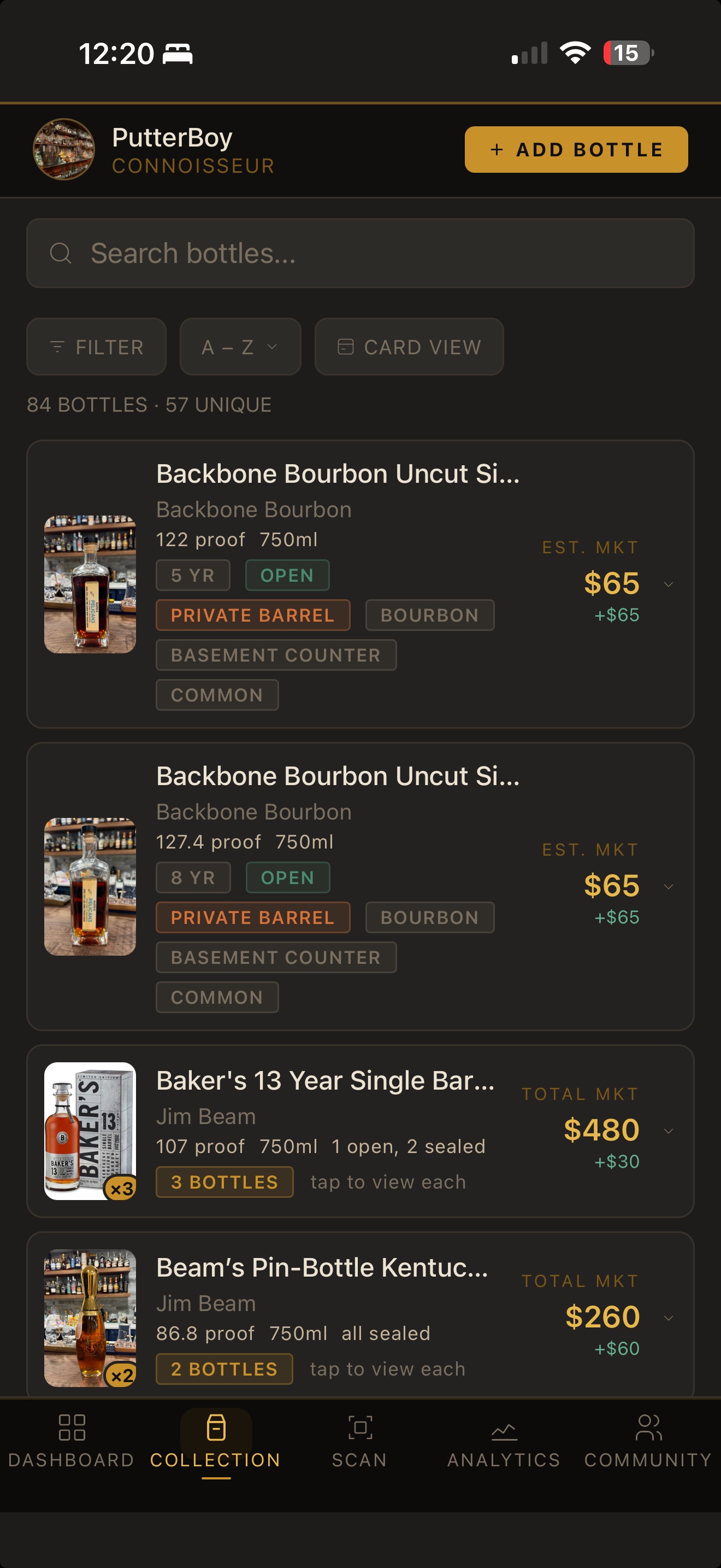 Collection list view